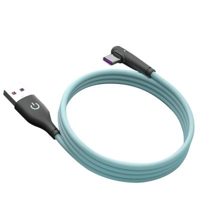 China MP3/MP4 Type C Elbow Player CBZN CB-DA07 Data Cable Liquid Silicone USB C Fast Charging Data Cable for sale