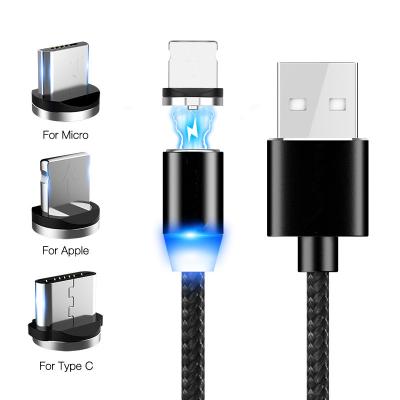 China MP3/MP4 Player CBZN CB-KDA02 3 in 1 Magnetic Charger USB Led Cable Micro USB Type C for Smart Phone for sale