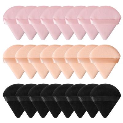 China Multifunctional triangle makeup puff face mineral loose powder soft wedge shape triangle makeup powder puff custom logo for sale