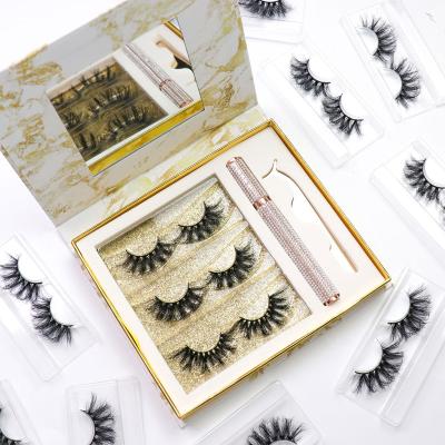 China Reusable Most Fashionable Mink Lash Boxes Lash Book With Mirror Glue Coating for sale