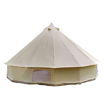 China Customizable 4 Season Automatic Outdoor Luxury Cotton Classic Waterproof Camping Straight Tying Type Bell Tent for sale