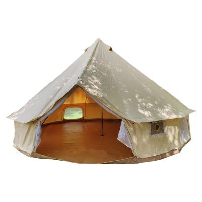 China Custom Portable Outdoor Waterproof Luxury Glamping Oxford Fabric High Quality Bell Tent Straight Tying Type for sale