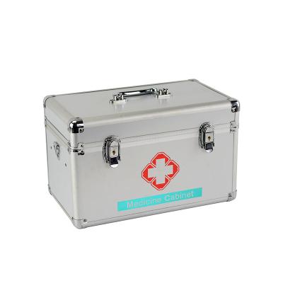 China Waterproof Emergency Doctor Case With Tray Box Inside Aluminum First Aid Storage Aluminum Case Customized First Aid Kit Case for sale