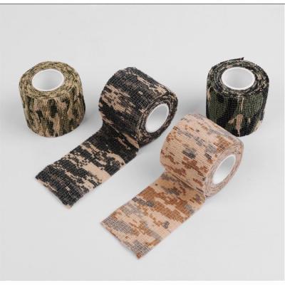 China Non Woven Fabric Elastic Outdoor Hunting Camouflage Bandage Fabric Military Decorative Tape for sale