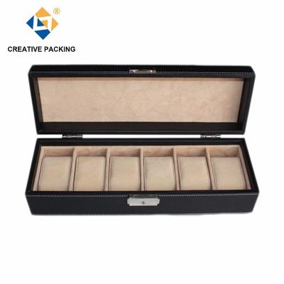 China Custom Leather Hot Selling Large Capacity 6 Digit Double-Layer Watch Box Watch Packing Case for sale