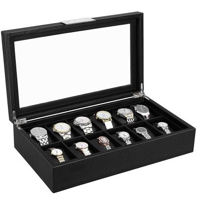 China Wholesale Unique Eco-friendly Custom Black PU Leather 20 Slots Wrist Watch Storage Box Watch GIF Box for sale