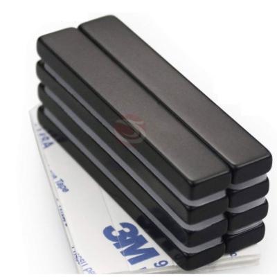 China Beautiful Industrial Magnet Black Epoxy Colors Self Adhesive Magnet Neodymium Rectangular Magnet for sale