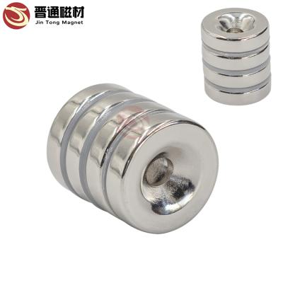 China Industrial Magnet N35- N52 Neodymium Round Magnets With Countersunk Hole for sale