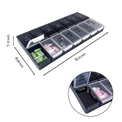 China Mini Pill Case Medicine Boxes Portable Durable 14 Compartment Travel Home Medical Drugs Tablet Home Empty Container Holder Cases for sale