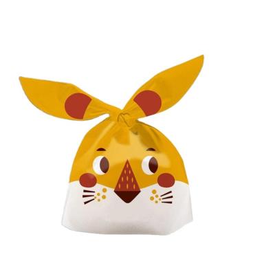 China New Recyclable Cute Long Ear Packaging Bag Rabbit Candy Cookie Bag Dessert Bag Baking Packaging for sale