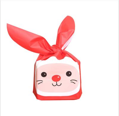 China New Christmas Rabbit Ear Gift Plastic Bag Recyclable Dessert Bag Crispy Snow Nougat Baking Bag for sale