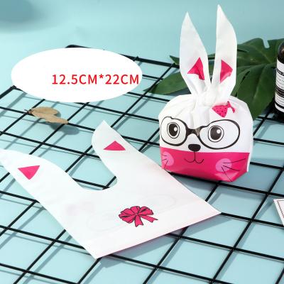 China Recyclable Rabbit Ear Bag Plastic Packaging Bag Custom Specialty Food Cookie Gift Bag for sale