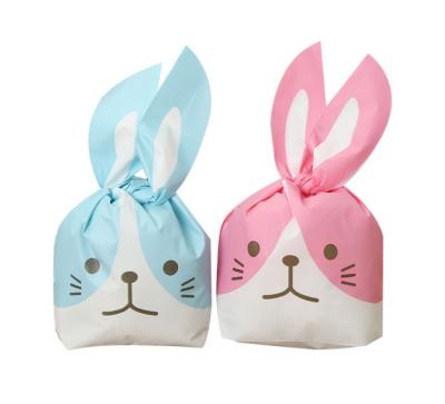 China Factory Hot Sales Recyclable 18*30cm Cookie Packaging Bag Pink And Blue Rabbit Ear Gift Packaging Bag Small Packaging Bag for sale