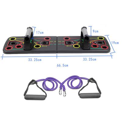 China Popular New Design OEM Custom 13 In 1 Foldable Body Building Lift Up Board With Resistance Rope for sale