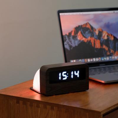 China Antique Style Wooden Led Alarm Clock Wireless Charger Charging Led Usb Desktop Digital Electronic Alarm Clock for sale