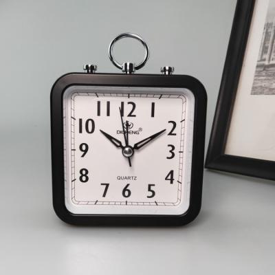 China Classy 12cm Mini Size Travel Clock Small Light Bedside Clock Wake Up Timer Place Table Alarm Clock for sale