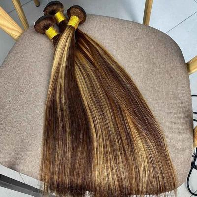 China Highlight Piano Ombre Colored Human Hair Bundles Straight Wigs P4 27 for sale