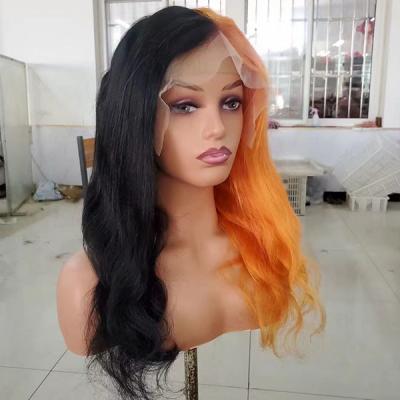 Chine Ginger noir Cheveux longs, dentelle, perruque, corps en forme de vague d'eau, 13x4 à vendre