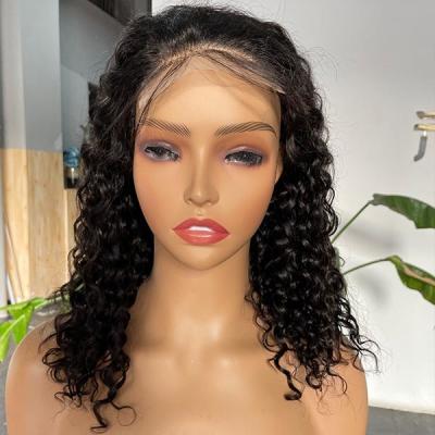 China 10 inch Transparent 4X4 Lace Closure Wig Short Body Wave Wig Human Hair for sale