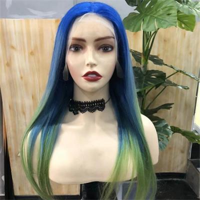 Chine Ombre bleu vert 613 Blonde Perruque droite dentelle 13x6 Cheveux humains frontaux à vendre