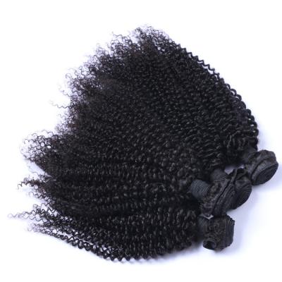 China Kinky Curly 10 inch Peruaanse pruik Natuurlijke golvende bundels Dubbele weefsel weefsels 1/3/4 stuks Te koop