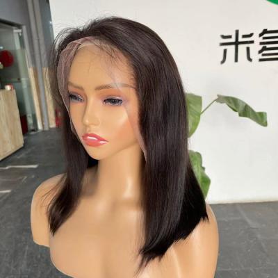 China Short Transparent Glueless Full HD Lace Bob Wig 13x4 Frontal Human Hair for sale