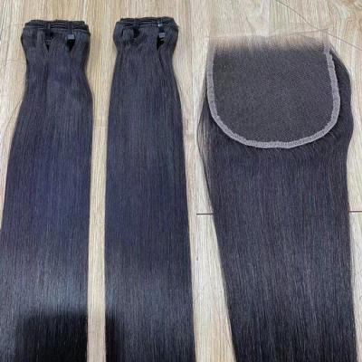 China Super dubbel getrokken maagdelijk haar Rauw Indiaas haar Mensenhaar Weave Bundles Bone Straight Groothandel Te koop