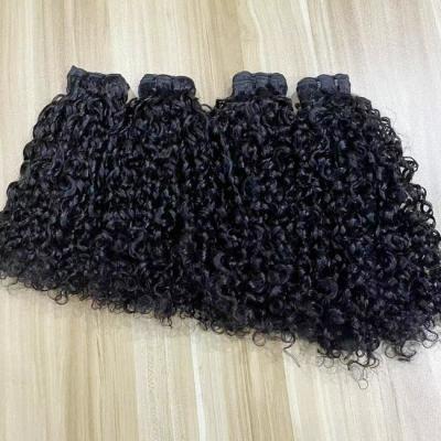 China 12a 10a Dubbel getrokken maagdelijke kuticula Aligned Funmi Haar Tante Pissy Curl Bundels Egg Curly Human Hair Te koop