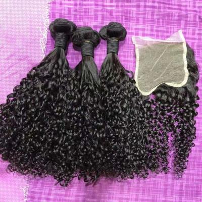 China 12A Super Funmi Duplo Desenho de Cabelos Humanos Curly Bundles Kinky Curly Hair Extensions à venda