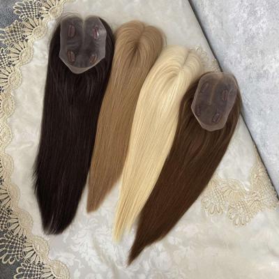 China Straight Human Hair Prosthesis 613 Toned Blonde Wig Lace Front Topper For White Women for sale