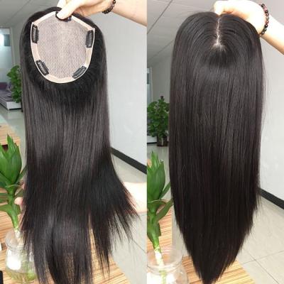 China Natürliche schwarze Permanente Frauen Toupee Perücken Topper menschliche Haarprothese Ersatz zu verkaufen