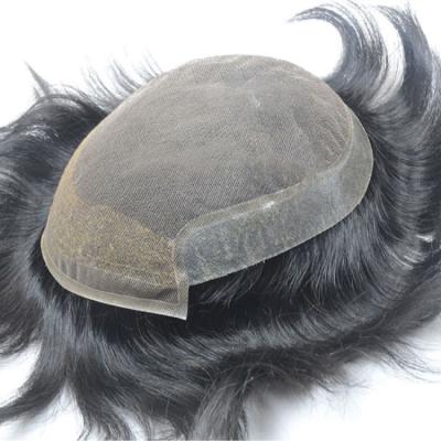 Chine Les hommes indiens réalistes Toupee cheveux humains Perruque 60g-65g Oem en vrac à vendre