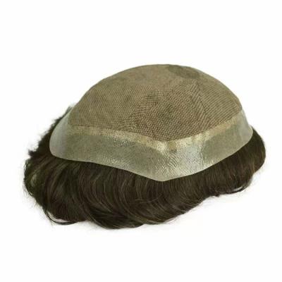 China 1B Real Mens Toupee Human Hair Fine Mono Prosthesis 6x9 7x10 for sale