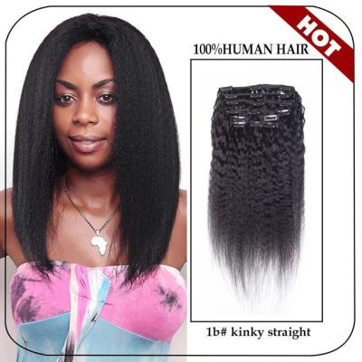 China Clip de cuerda de tira rizado en afro tejido extensiones de pelo afroamericano OEM en venta