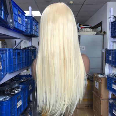 China OEM 613 Cuticula alineada de cabello virgen Vendedores Blonde encaje de cierre peluca de 30 pulgadas en venta