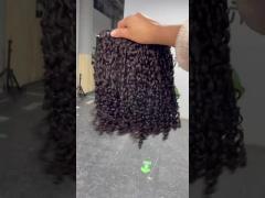 Pissy Pixie Curl Double Drawn Human Hair Bundles Afro Bulk Hair 3Pcs