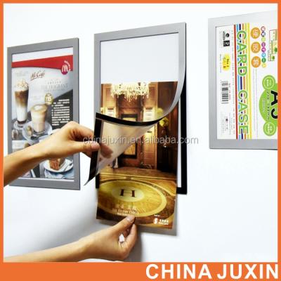 China Multifunctional Magnetic Wall Mount Plastic Home Office Store Clear A4 Sign Holder Frame for sale