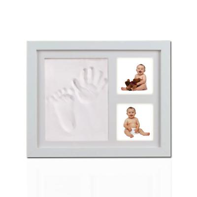 China In Memory of Newborn Baby Handprint Kit Clay Footprint Hand Print Kit New Baby Tabletop Tabletop Frame with non toxicd clay included for sale