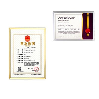 China Fashionable Hot Sale Metal Graduation Certificate Customized Photo Frame for sale