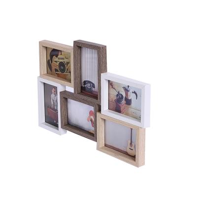 China 4*6 Inch Multi Hanging Home Deco Eco-friendly Durable With 5 Wooden Opening Collage Photo Frame Picture Frames for sale