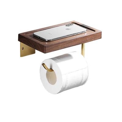 China Modern Wooden Toilet Paper Holder With Phone Shelf Toilet Paper Holder With Shelf Toilet Paper Roll Holder for sale