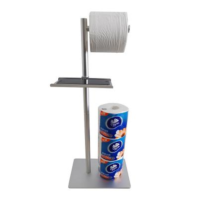 China Modern Free Standing Toilet Paper Holder With Phone Shelf Toilet Paper Roll Holder With Phone Shelf Floor Toilet Paper Roll Holder for sale