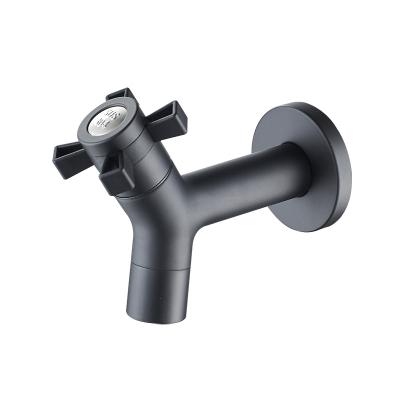 China High Quality Sanitary Ware 304 Stainless Steel Faucet Modern Black Single Cold Lavatory Faucet for sale