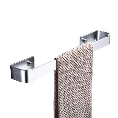 China Modern Aluminum Self Adhesive Black Towel Rack Single Towel Rack Towel Rail for sale