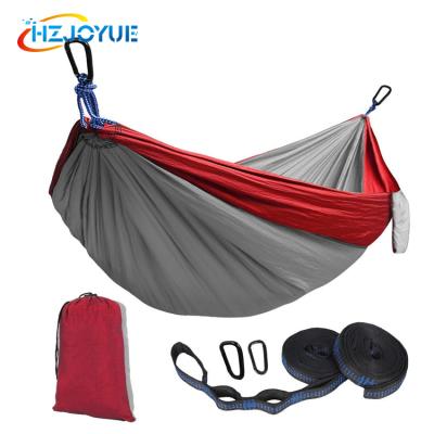 China Outdoor Hammock OEM Hook Parachute High Quality Nylon Hammock Lightweight Outdoor Camping With Ropes And Carabiners for sale