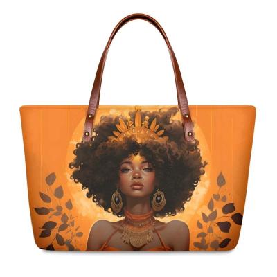 China PORTABLE Beautiful South African Girl Tote Bag POD Customize Fashionable Ladies Hand Bags OEM Wholesale Practical Handbag Large Capacity for sale