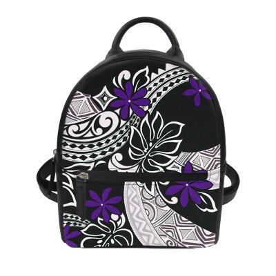 China Anti-Theft Polynesian Tribal Print Backpack Waterproof Fashionable Leather Bags Private Custom Backpack for sale