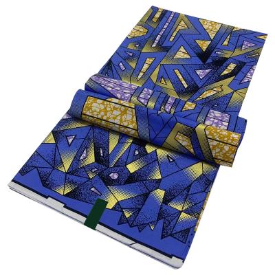 China OEM Anti-Static Colorful Royal Blue Design Ankara and Kente Style African Fabrics Real Wax Cotton Fabric for Dresses for sale