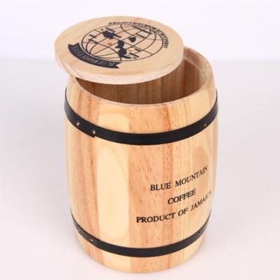 China USA OEM ODM factory offer custom bucket packing wooden coffee bean barrel for sale