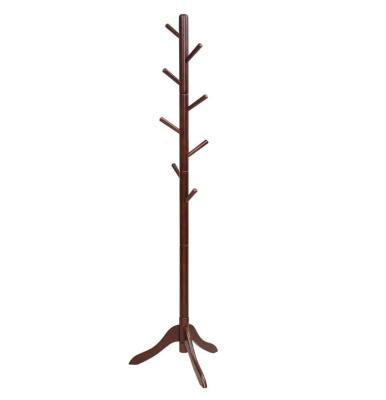 China Bathroom Home Office Hall Entryway Adjustable Clothes Stand Free Hanger Tree Wooden Coat Rack for sale